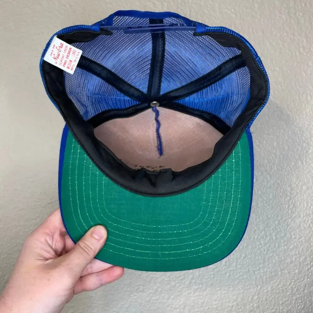 VTG New Era 100 Anniversary Dodger’s Blue Snap Back Trucker Baseball Hat Med-Lg - Picture 4 of 12